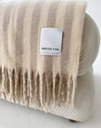 Throw: The Wool Stripe Throw - Pale Taupe Stripe