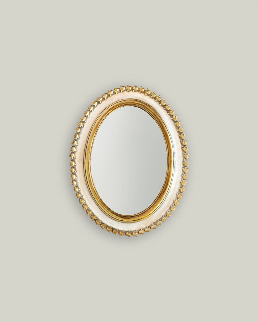 Mirror: Cream Gold Oval