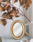 Mirror: Cream Gold Oval