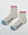 Socks: Le Bon Shoppe Gray with Pink and Blue.