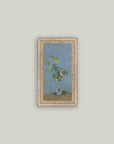Flowers in a Glass Vase Framed Antique Art: 7x12
