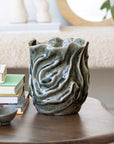 Vase: Organic Gray Crackle