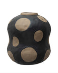 Vase: Polka Dot Stoneware 8"H