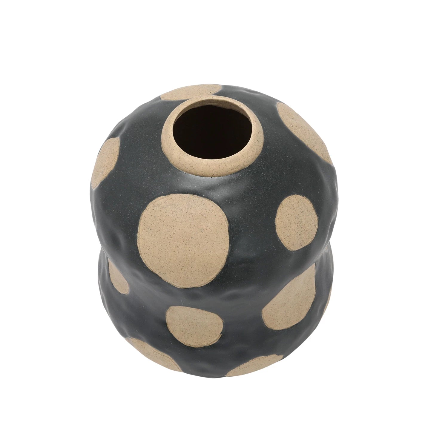 Vase: Polka Dot Stoneware 8"H