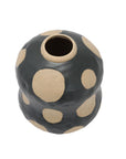 Vase: Polka Dot Stoneware 8"H