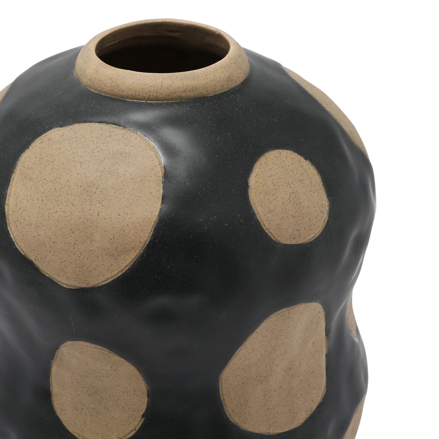 Vase: Polka Dot Stoneware 8"H
