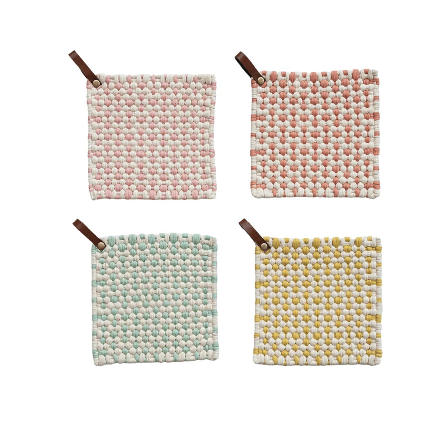 Pot Holder Set: Cotton Crocheted