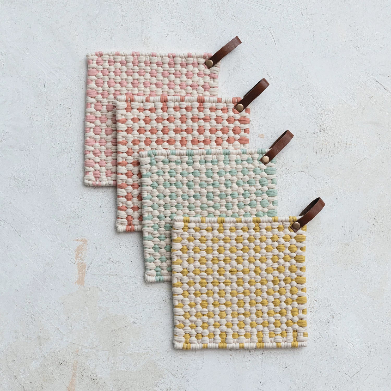 Pot Holder Set: Cotton Crocheted