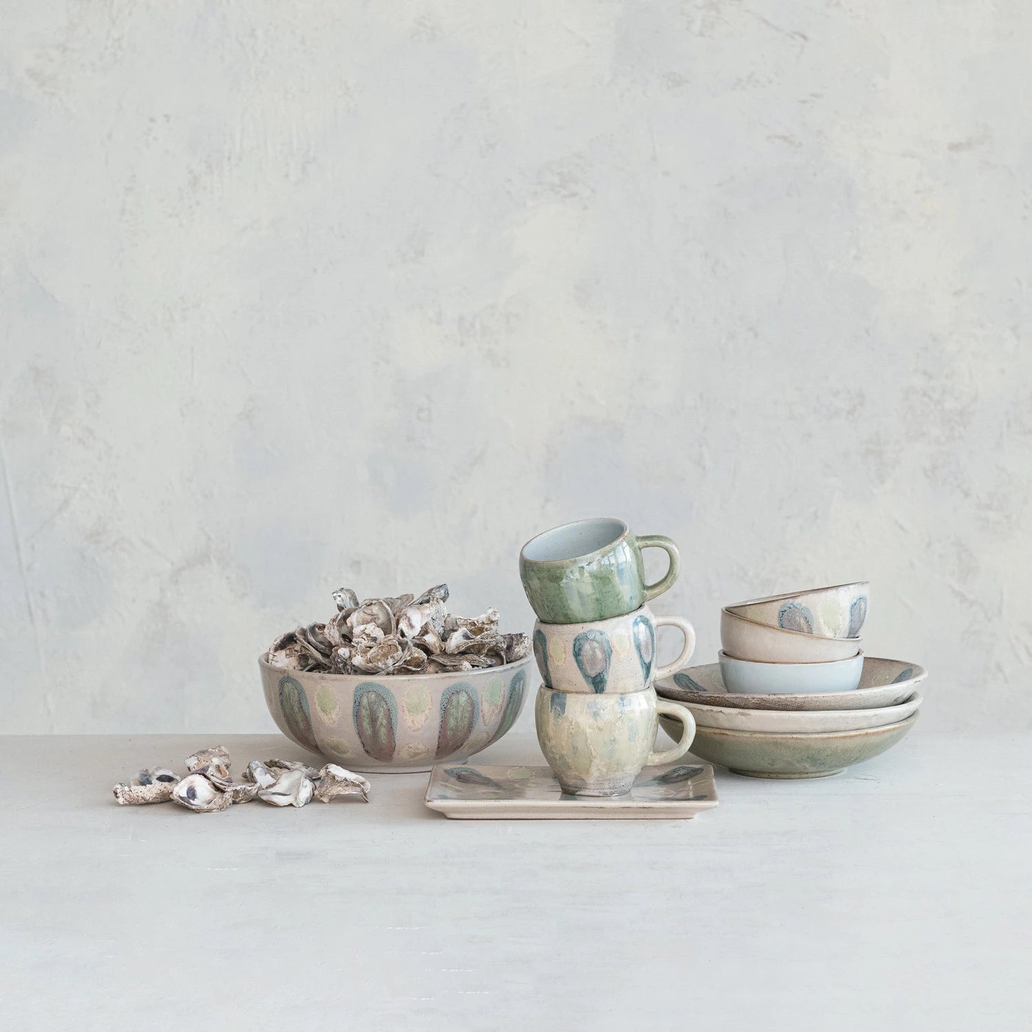 Bowls: Green and Blue Set of 3