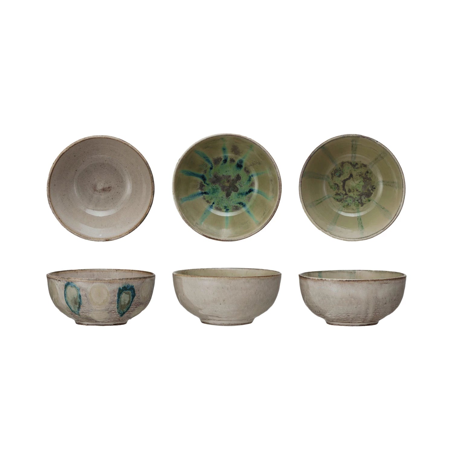 Bowls: Green and Blue Set of 3