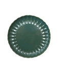 Plates: Green Fluted Stoneware