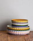 Plates: Blue Stoneware Fluted