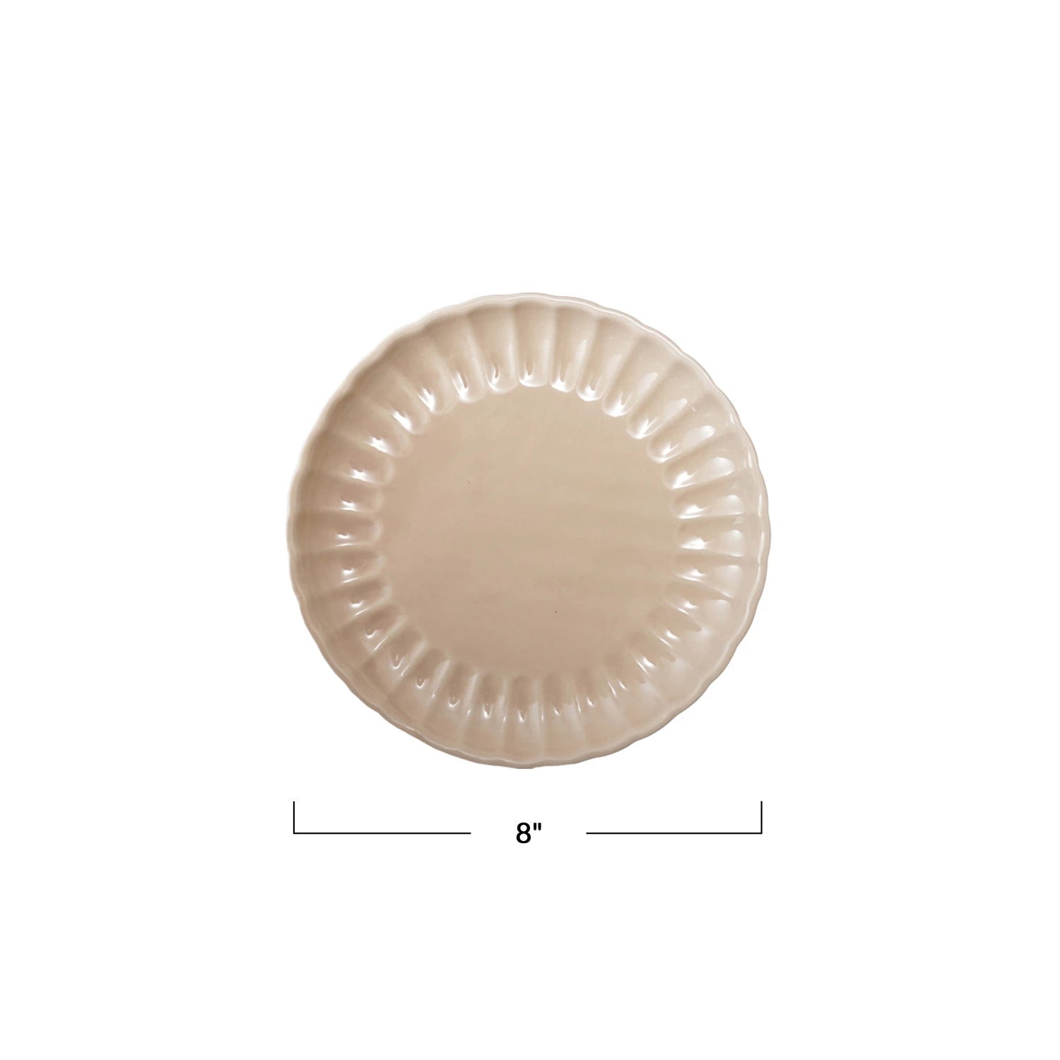 Plates: Cream  Fluted Stoneware