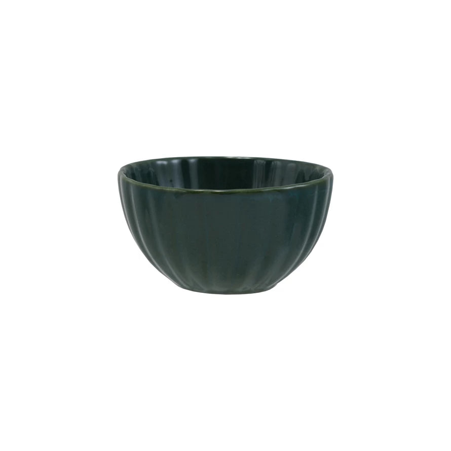 Bowls: Green Fluted