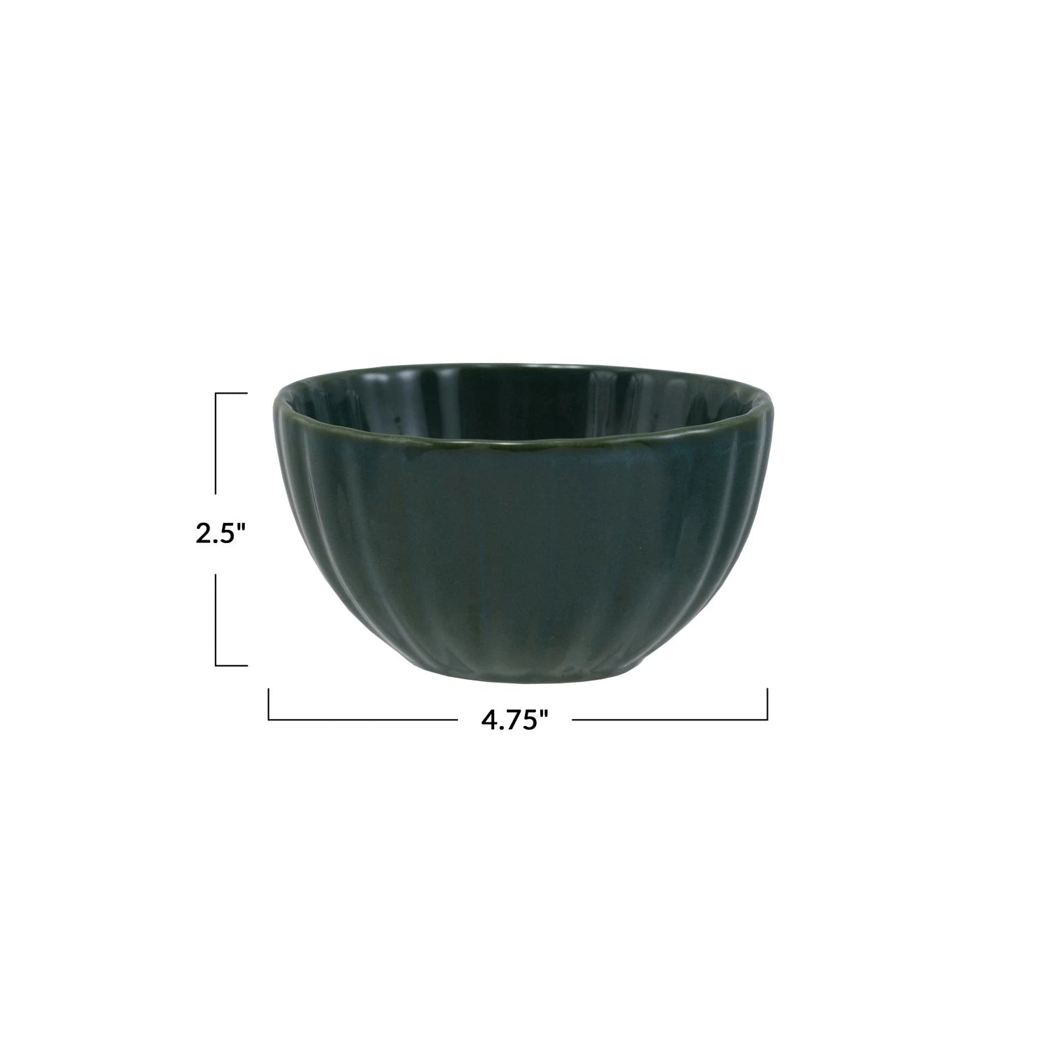 Bowls: Green Fluted
