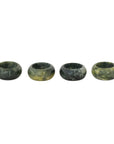 Napkin Rings: Green Marbled Resin, Set of 4