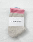 Socks: Le Bon Shoppe Gray with Pink and Blue.