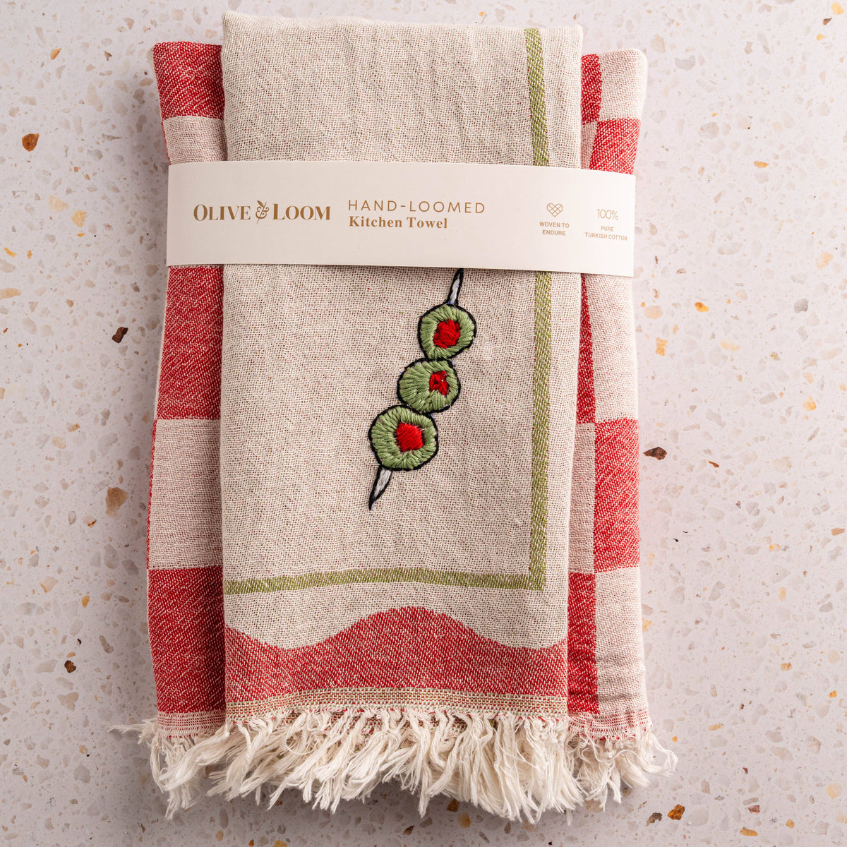 Towel: Hand Stitched Olive