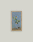 Flowers in a Glass Vase Framed Antique Art: 7x12