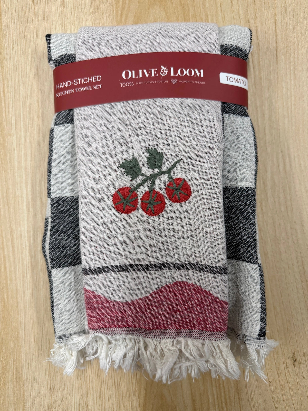 Towels: Tomato Handstitched
