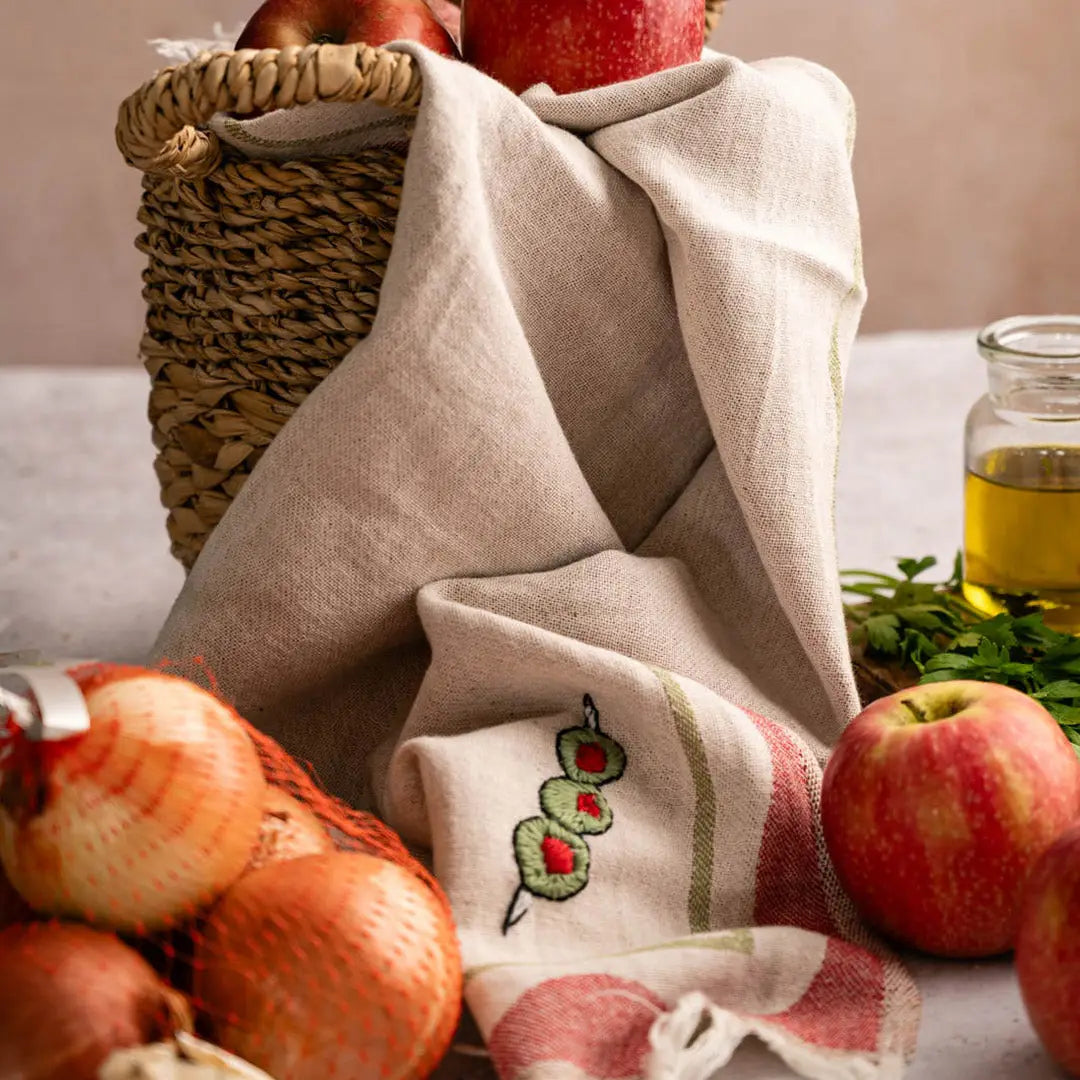 Towel: Hand Stitched Olive