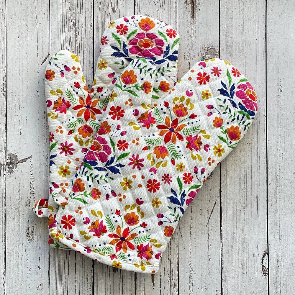 Oven Mitt: Floral Set of 2