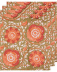 Zinnia Block Print Napkins Set of 4