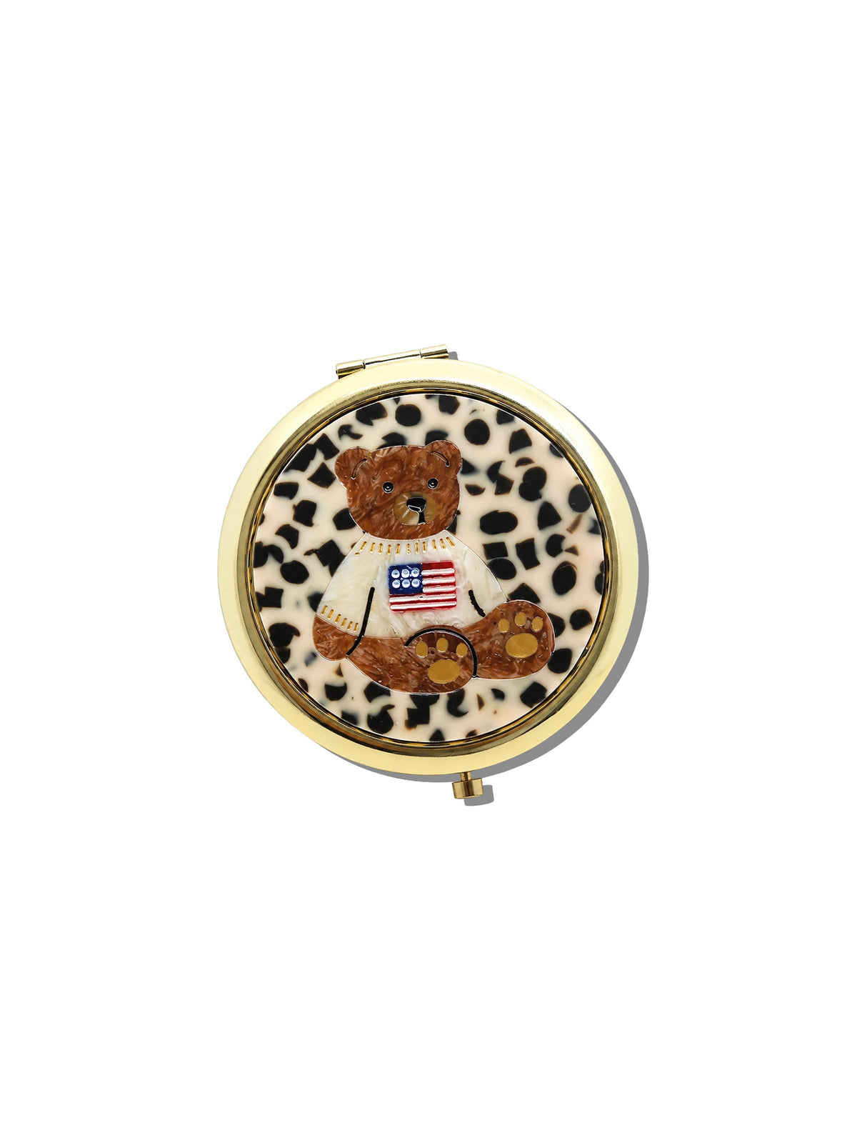 Compact: Hand-painted Americana Teddy Compact