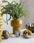 Vase: Enameled Metal Vase Tall