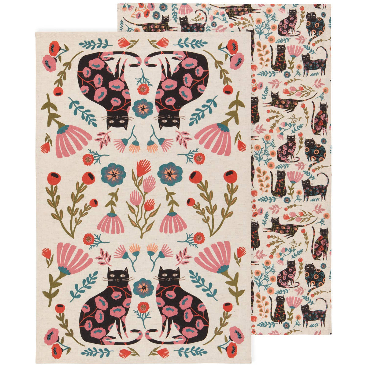 Dishtowels: Cat Bloom Set of Two
