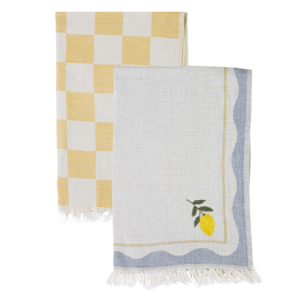 Towel: Hand Stitched Lemon