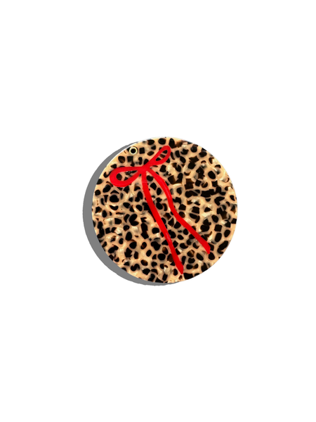 Compact: Hand-painted Leopard Bow