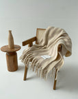 Throw: The Wool Stripe Throw - Pale Taupe Stripe
