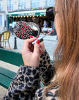 Compact: Hand-painted Leopard Bow