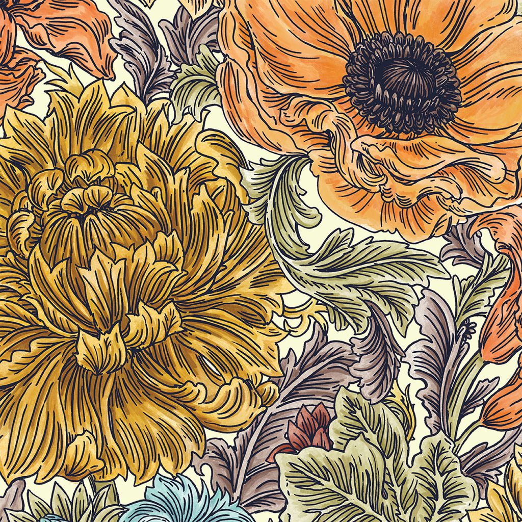 Cocktail Napkins: Autumn Acanthus
