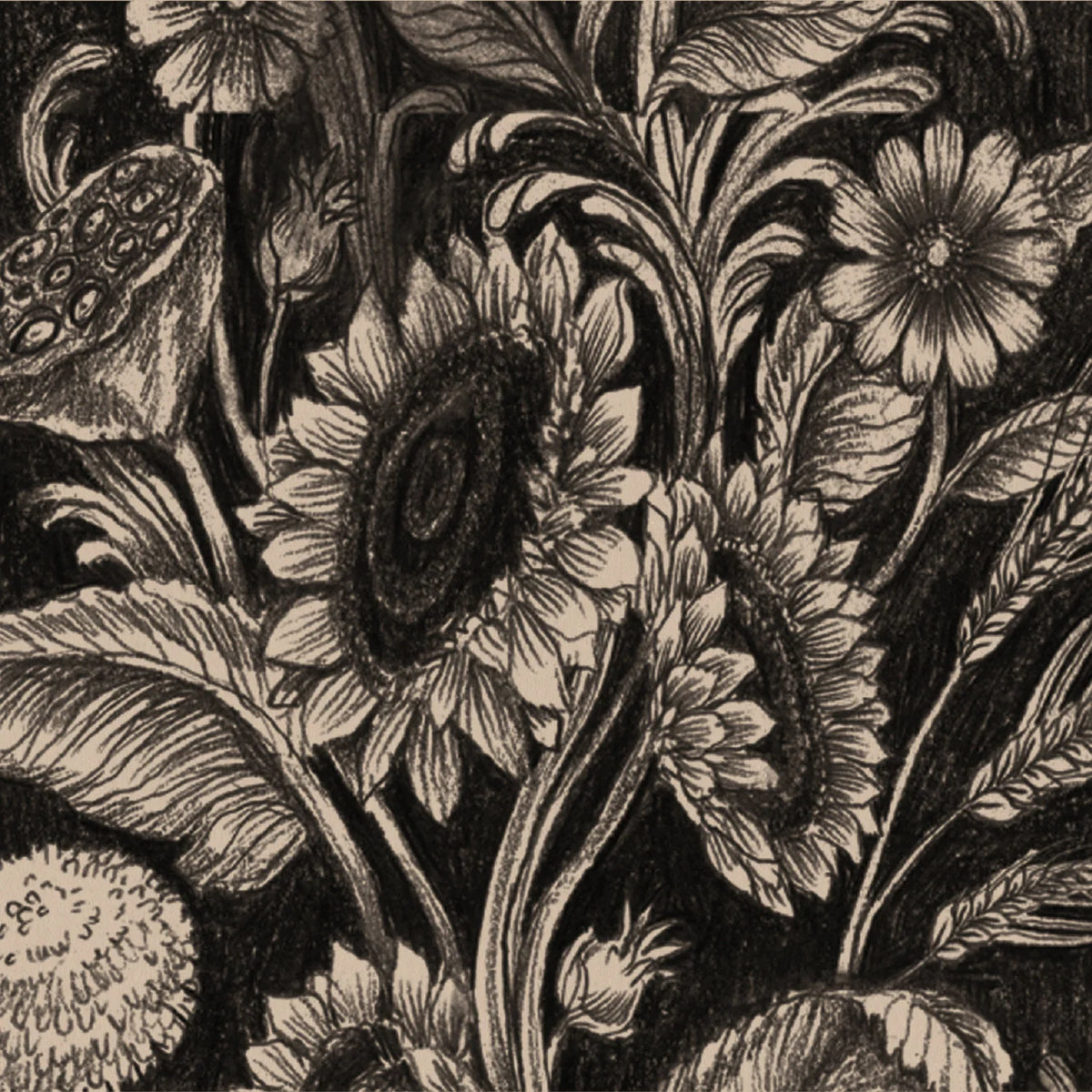 Cocktail Napkin: Vintage Sunflower