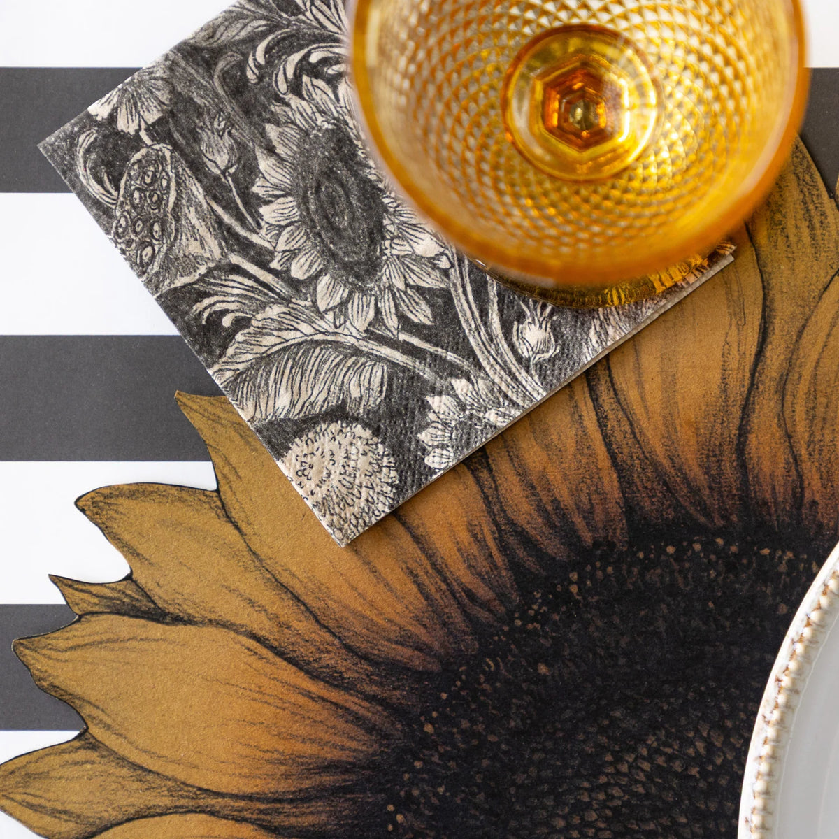 Cocktail Napkin: Vintage Sunflower