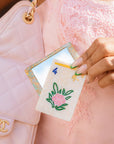Compact Mirror: Hand-painted Flower Mahjong Compact Mirror | Eco-Friendly
