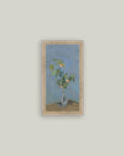 Flowers in a Glass Vase Framed Antique Art: 7x12