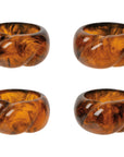 Tortoise Shell Resin Napkin Ring Set of 4
