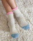 Socks: Le Bon Shoppe Gray with Pink and Blue.