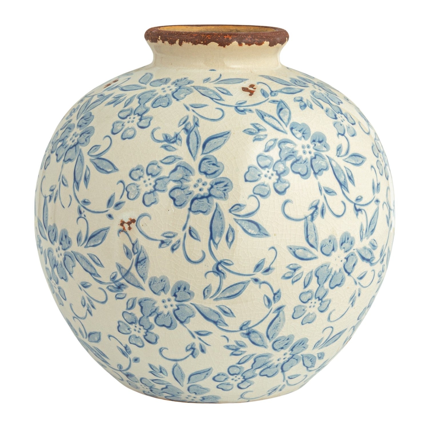 Vase: Terracotta Blue Vine