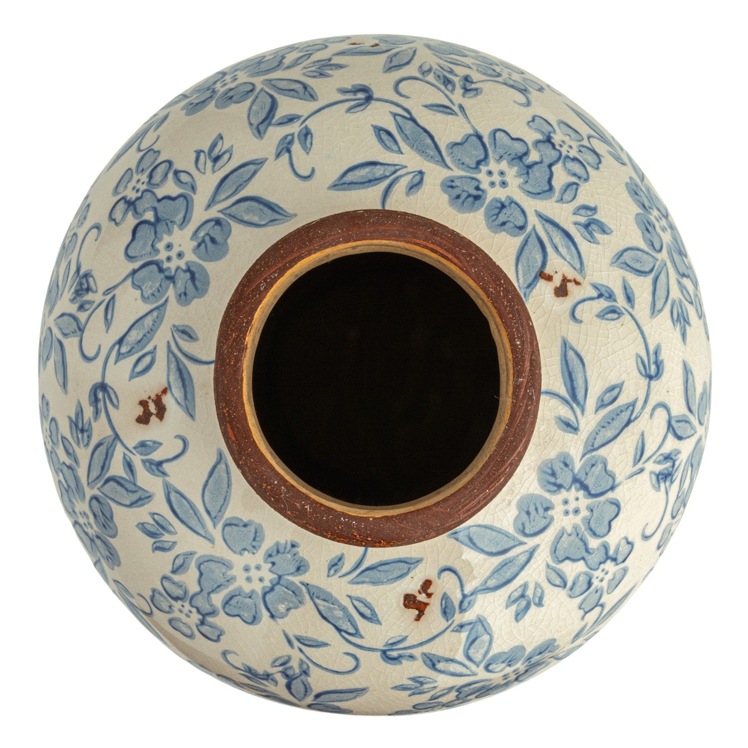 Vase: Terracotta Blue Vine