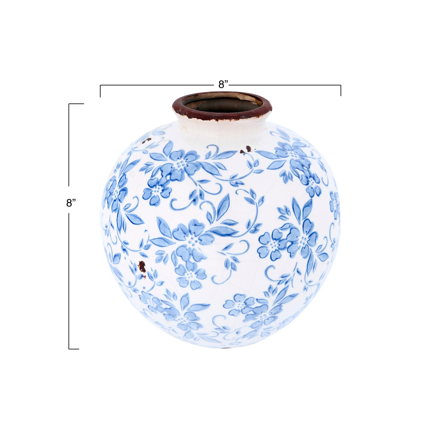 Vase: Terracotta Blue Vine