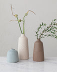 Vase: Debossed White Stoneware