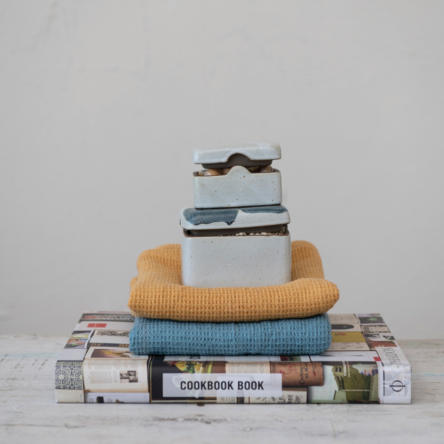 Box: Handpainted Cream Stoneware