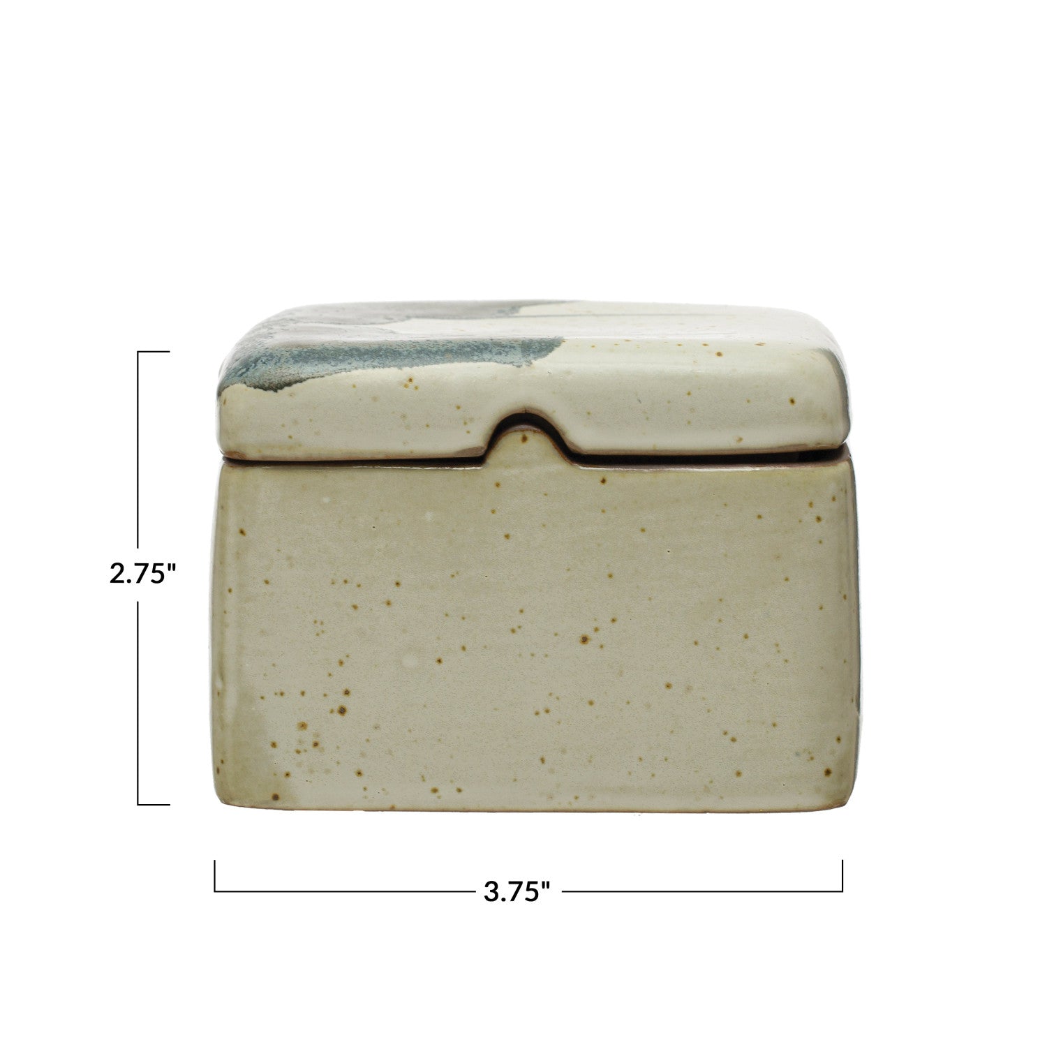 Box: Handpainted Cream Stoneware