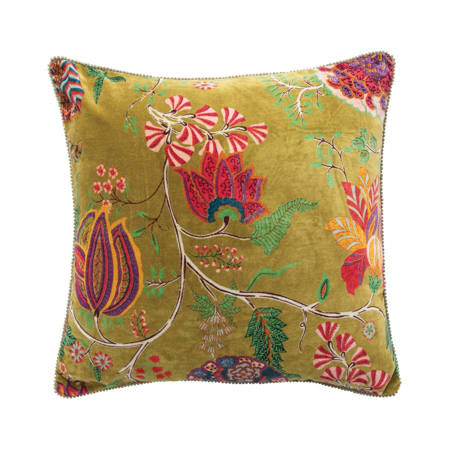 Pillow: 20" Square Cotton/Velvet Print