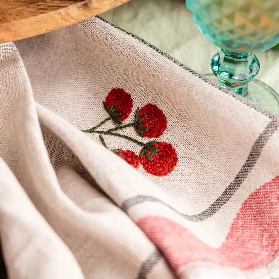 Towels: Tomato Handstitched
