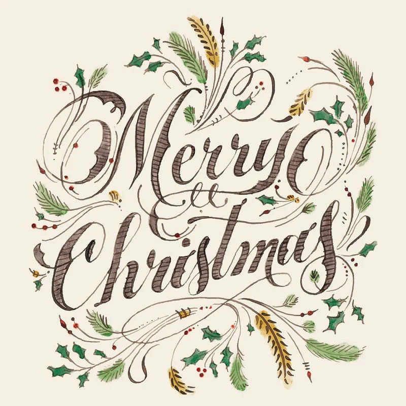 Cocktail Napkins: Merry Christmas